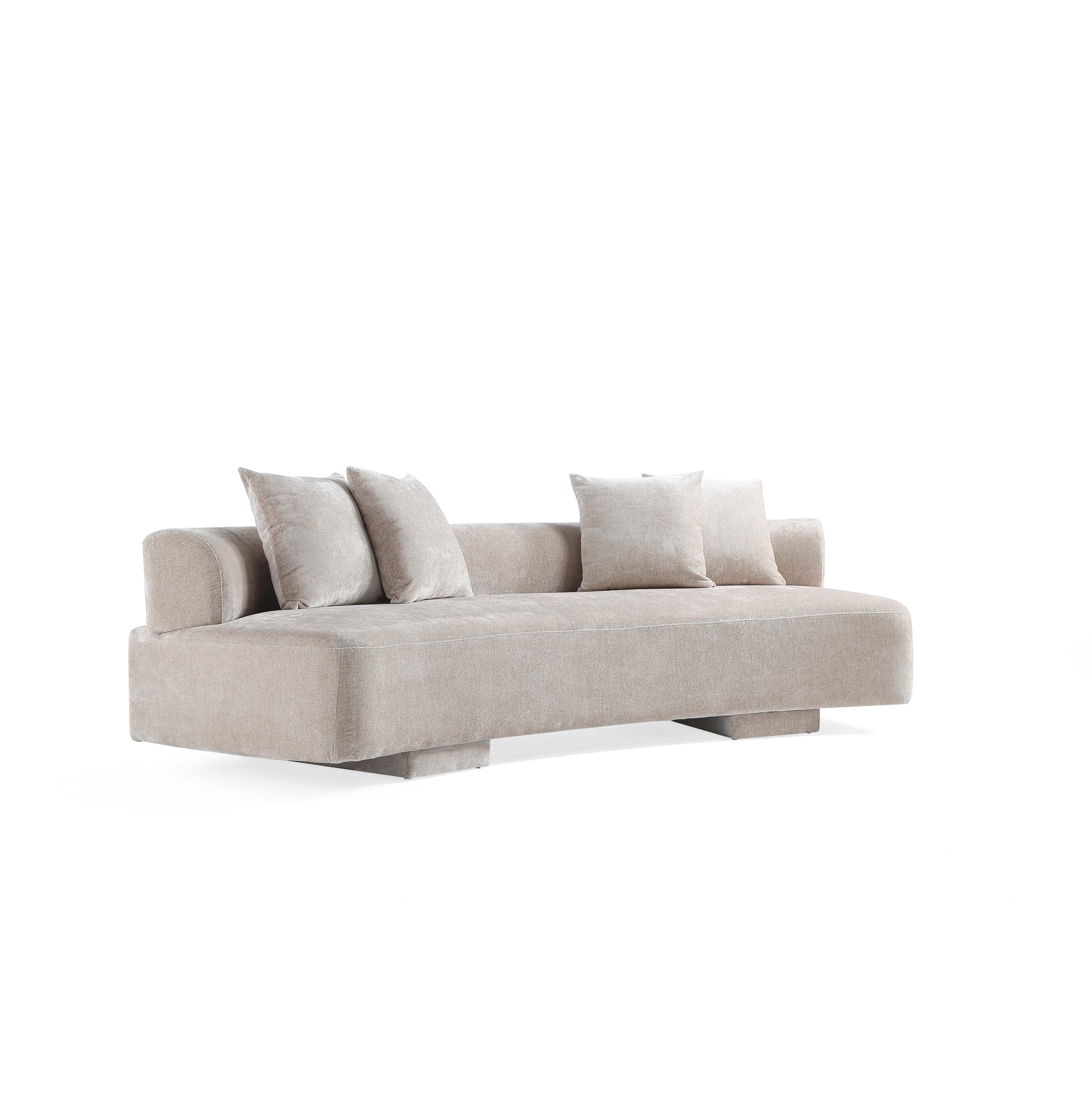 Alt View 2. Manhattan Comfort - Verandah Mid-Century Modern 112" Chenille Sofa - Beige.
