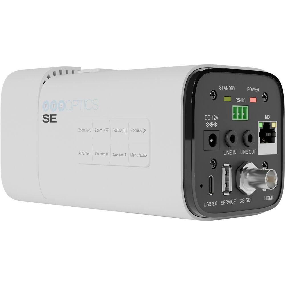 DOOOPTICS P T N SE  
Zoom+/A A Zoom- V Focus+ A Focus-  
STANDBY POWER RS485 DC 12V C NDI AF/Enter Custom A Custom 1 Menu/Back  
LINE IN LINE OUT SERVICE 3G-SDI USB 3.0 HDMI