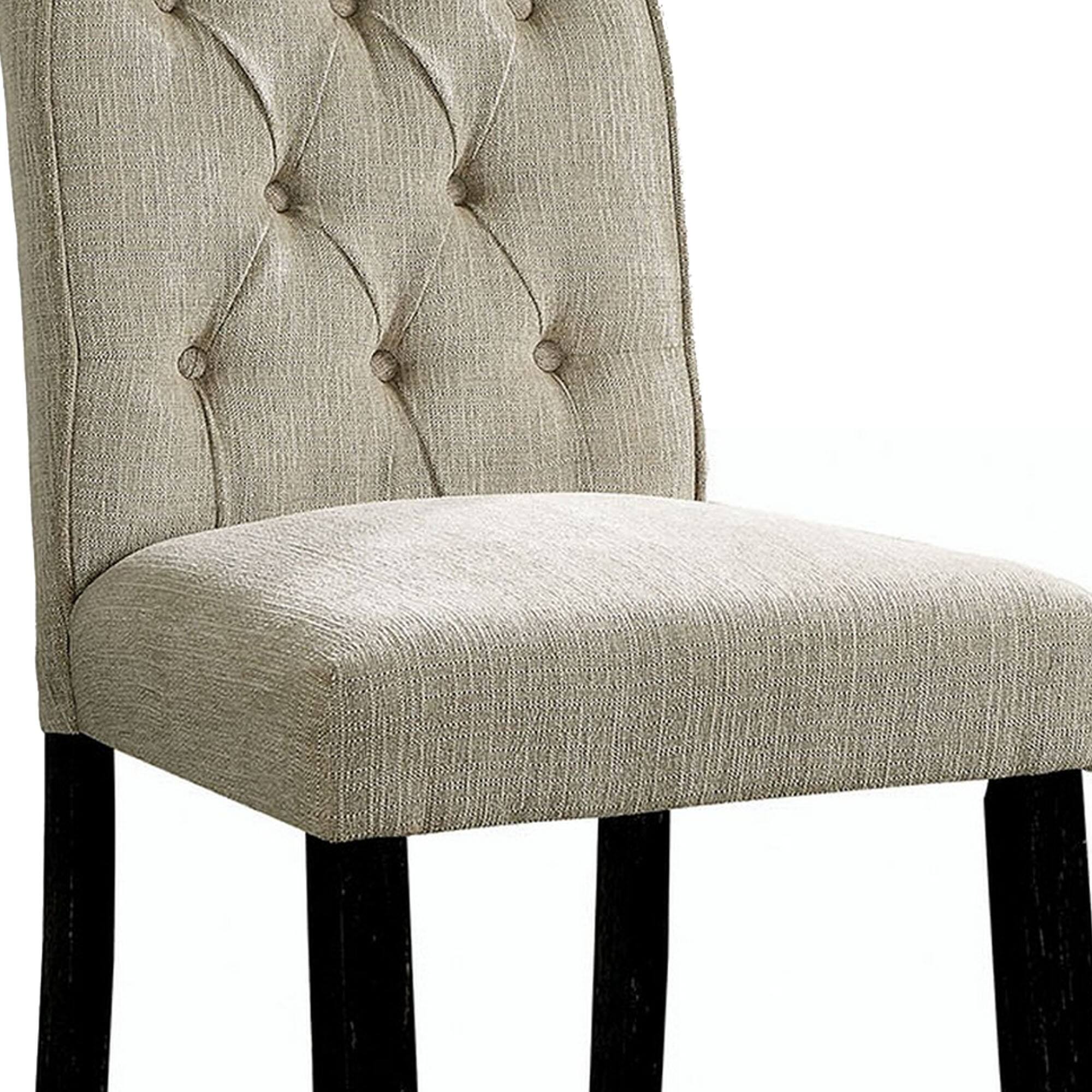 Alt View 2. Manhattan Lane - Wooden Fabric Upholstered Counter Height Chair, Pack Of Two - Ivory And Black.