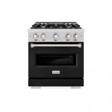 Front. ZLINE - ZLINE 30" Classic Dual Fuel Door Range with 4 Burners and Convection Oven (CDR-BLM-30) - White.