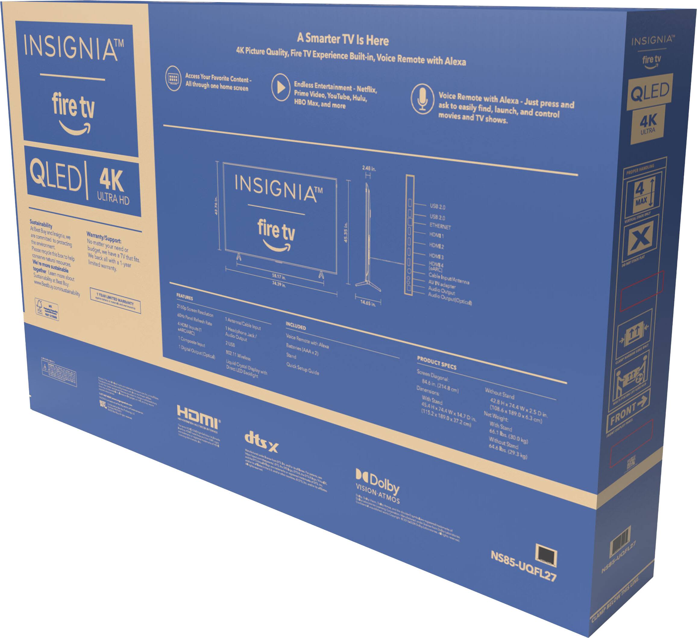 Insignia 85" Class QF Series QLED 4K UHD Smart Fire TV feature detail