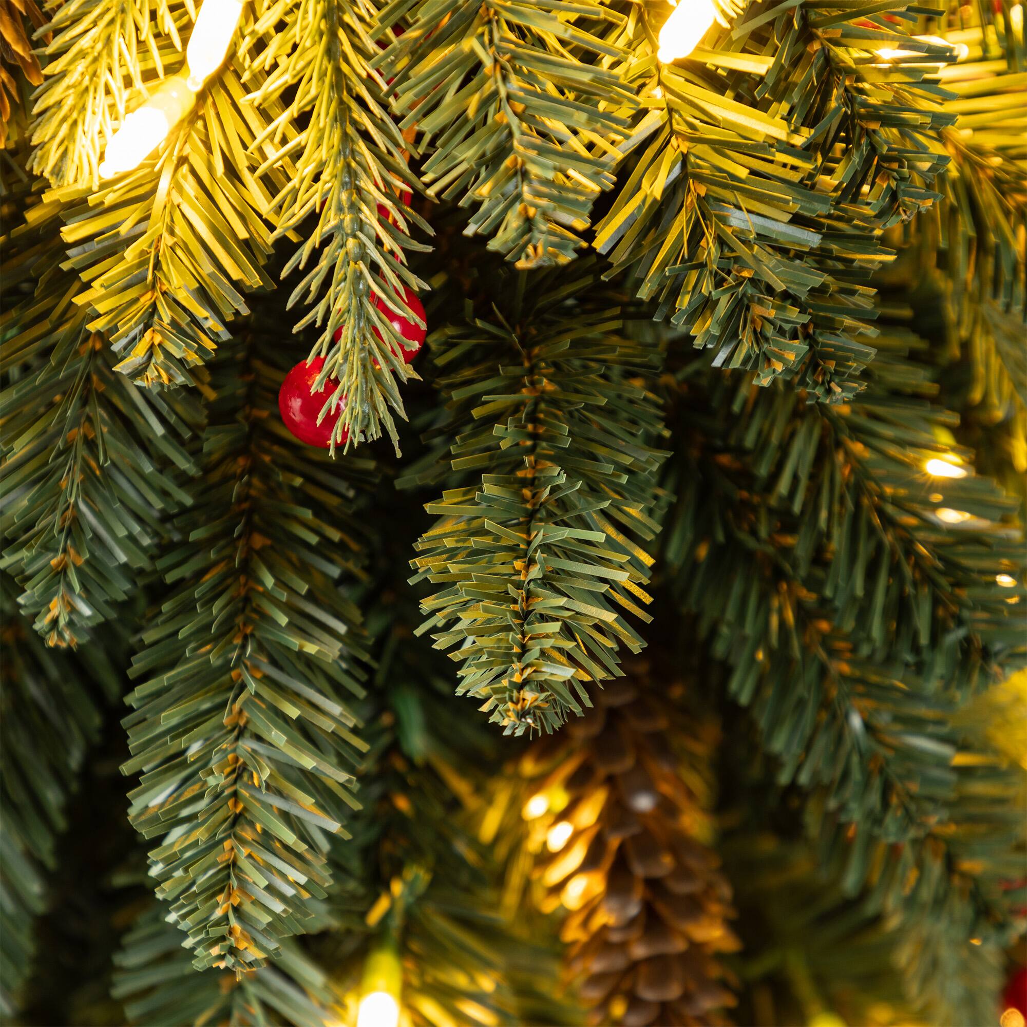 Alt View 5. Glitzhome - 4FT Oversized Woodland Santa with 5FT Lighted Artificial Christmas Tree - Multi-Colored.
