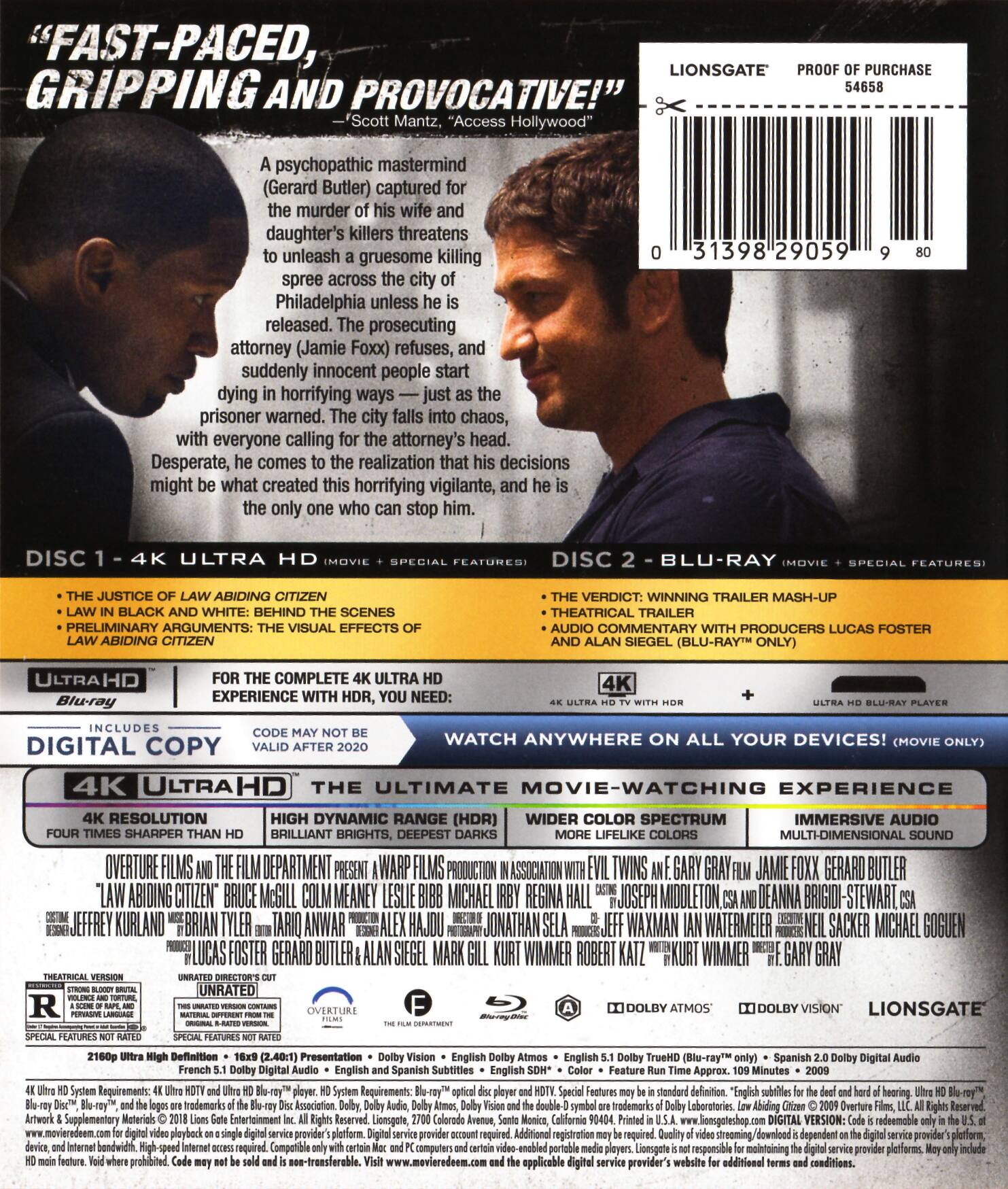Alt View 1. Law Abiding Citizen   - 4K Blu-Ray.
