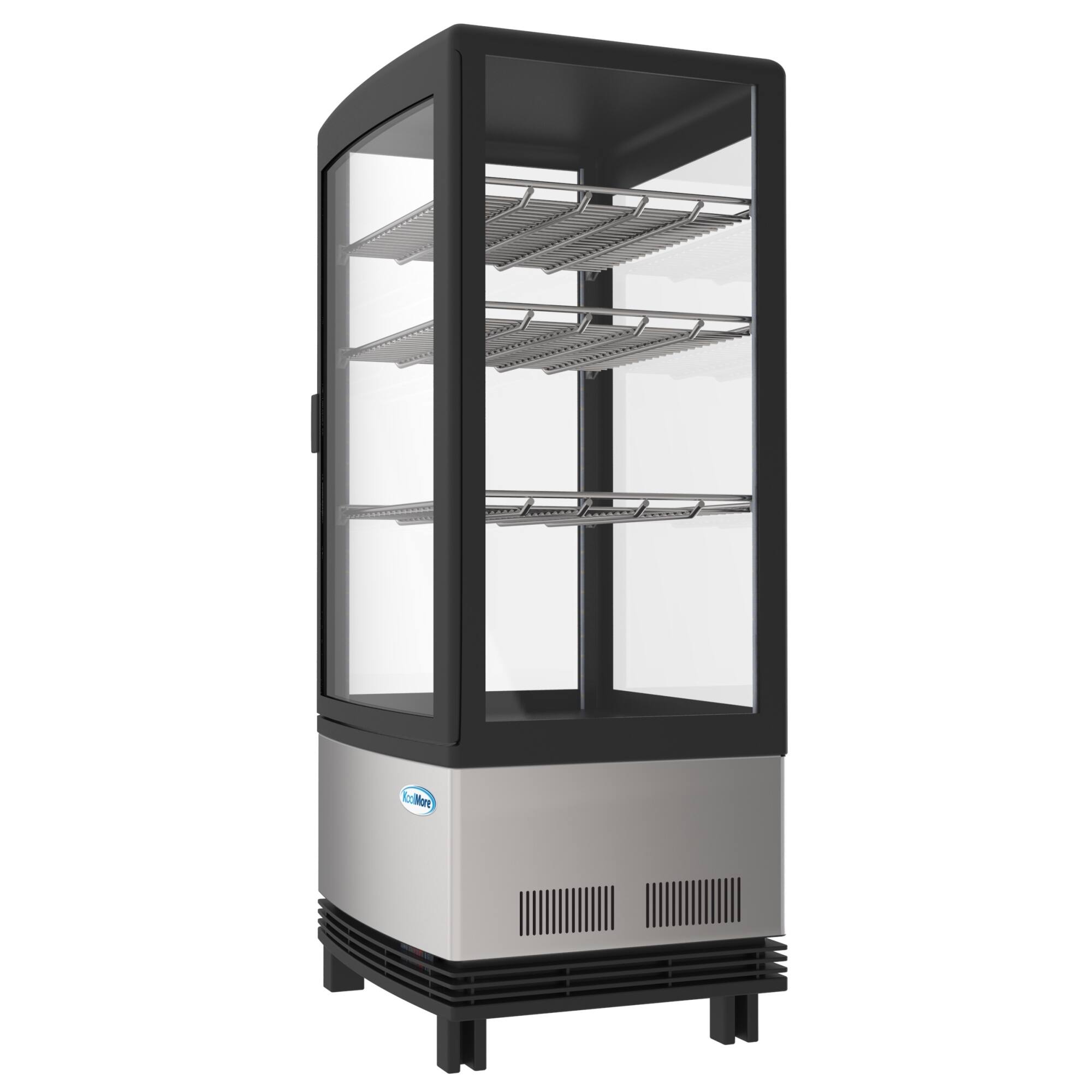 Left. Koolmore - 17 in. Stainless-Steel Countertop Display Refrigerator - 3 Cu Ft. CDCU-3C-SS - Black.
