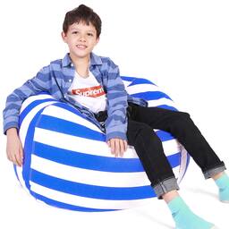 Blue+white Velvet X-Large