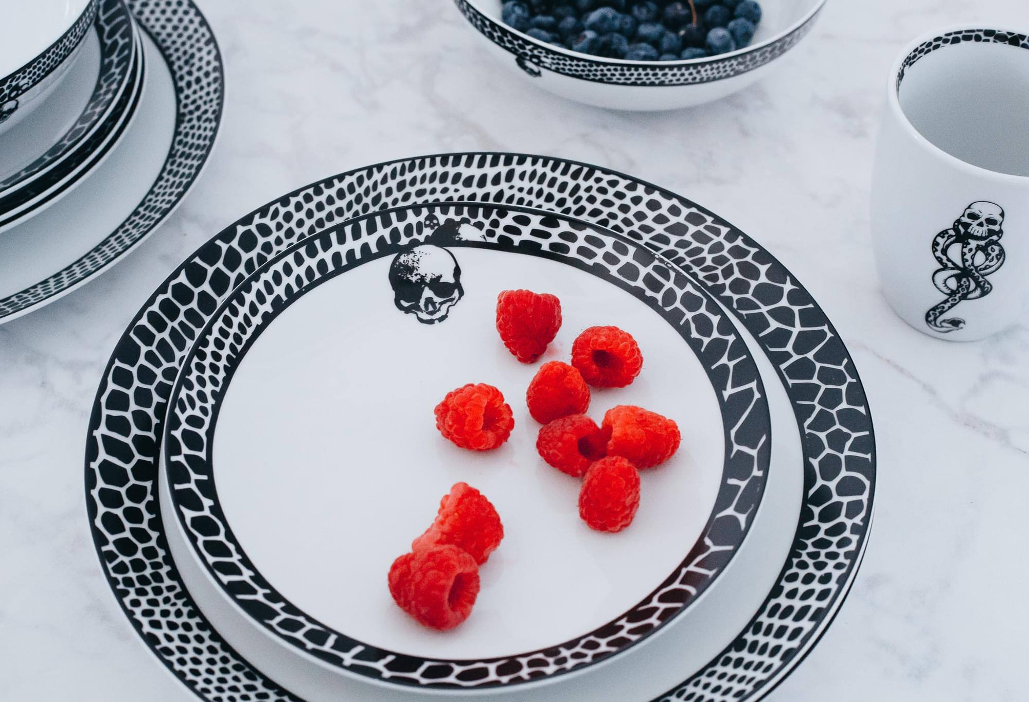 Alt View 2. Ukonic - Harry Potter Voldemort Death Eater Dinnerware Sets | 16-Piece Ceramic Dinner Set - White.