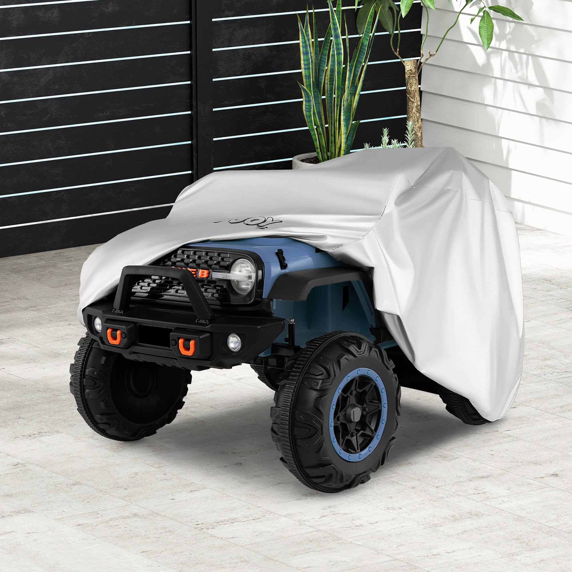 Alt View 1. Gymax - Gymax Kids Ride-On Toy Car Cover w/Silver Coating Storage Bag Universal Fit for Truck - Silver.