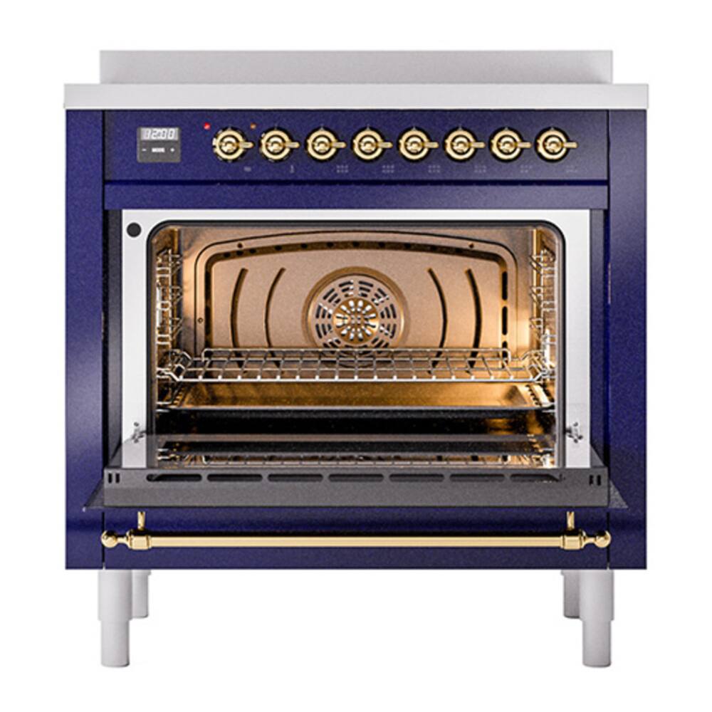 Alt View 2. ILVE - ILVE Nostalgie II 36 inch Induction Range with 5 Induction Elements (Midnight Blue) - Midnight Blue.