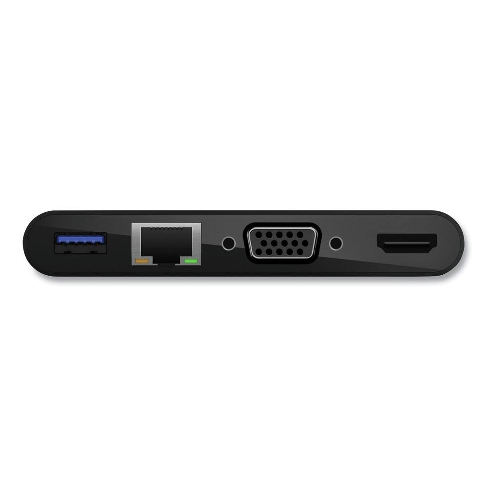 Back. Belkin - Belkin AVC005BK-BL HDMI/Ethernet/USB-A/USB-C/VGA 4.33 in. USB-C Multimedia Adapter - Black - Black.