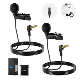 Neewer - 2-Pack 4mm Mini Lavalier Microphone - Wired Lapel Mic Set for DJI Mic 2 & Rode Wireless Go II