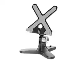 WeatherTech - TabletHolder | Universal Tablet Stand, Anti-slip Face, Adjustable Tilt, Weighted Base – Black/Grey – Silver Metal Knob - Black / Grey