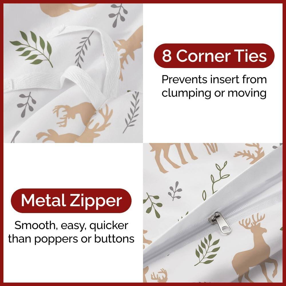 8 Corner Ties  
Prevents insert from clumping or moving  

Metal Zipper  
Smooth, easy, quicker than poppers or buttons