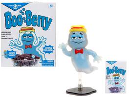 Boo Berry 3.5" Moveable Glow-in-the-Dark Figure with Stand and Cereal Box "Monster Cereals" 1/12 Scale Model by Jada - Blue