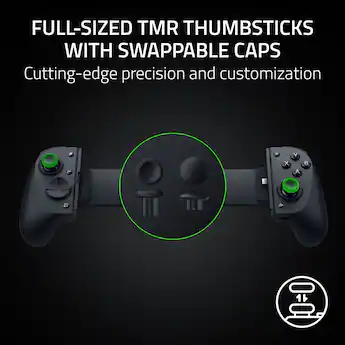 Razer Kishi V3 Phantom White – Mobiele Controller Voor IPhone En Android – USB-C, Anti-drift Sticks, 12 Knoppen, Sensa HD-haptics – Full-size Grip, Perfect Voor Gamen