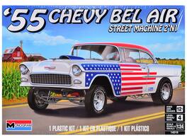 Level 4 Model Kit 1955 Chevrolet Bel Air Street Machine 2-in-1 Kit 1/24 Scale Model by Revell - Multicolor
