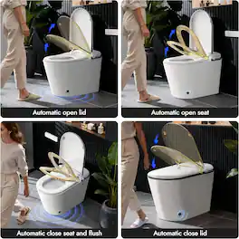 Koligey - Smart Toilet with Bidet Built-in and Tankless, Auto Open/Close, Heated Seat, Instant Warm Water & Dryer - White