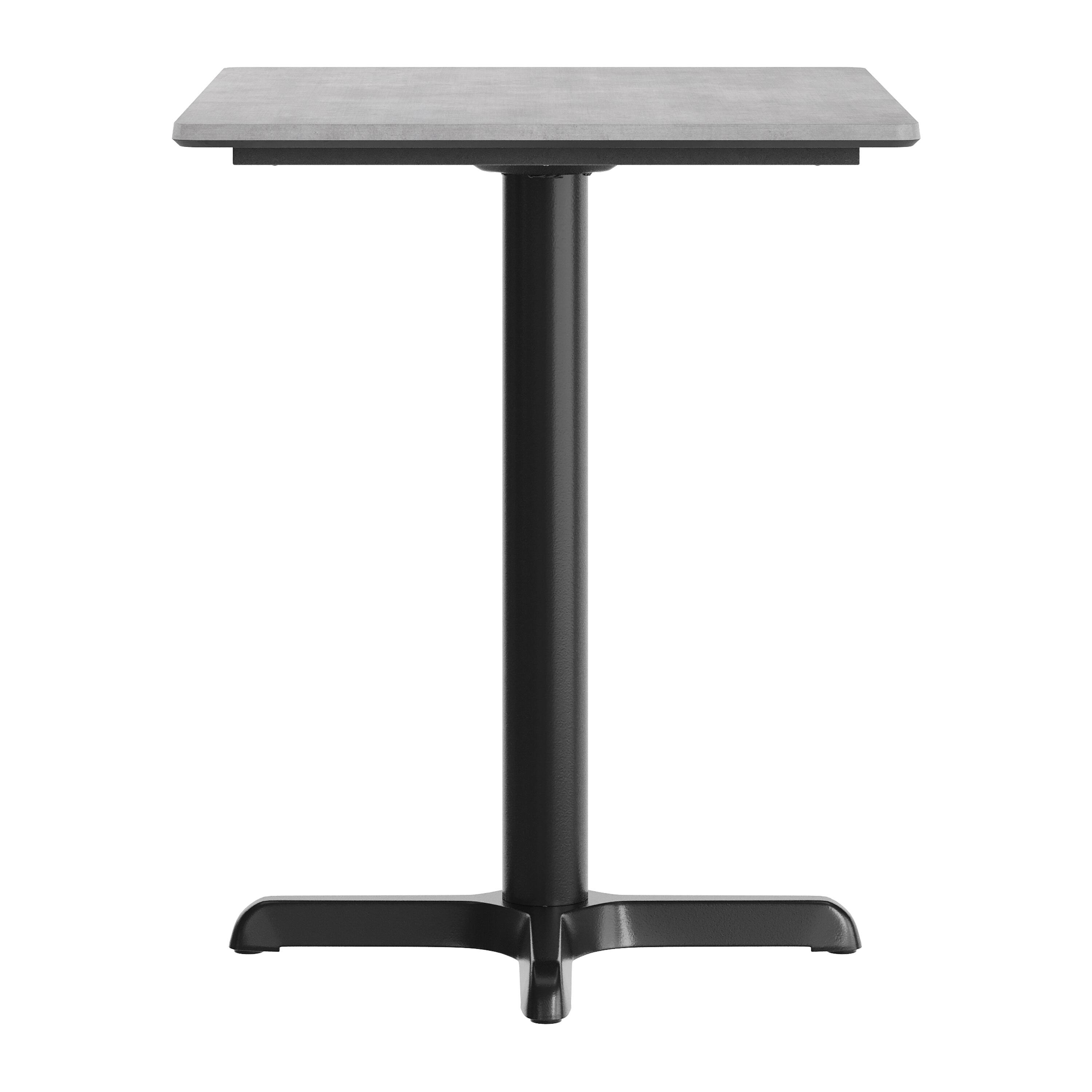 Alt View 7. Emma + Oliver - PureShield Tabletop with Seam-Free Surface Innovation and Table Height X-Base - Gray Faux Concrete/Black Base.
