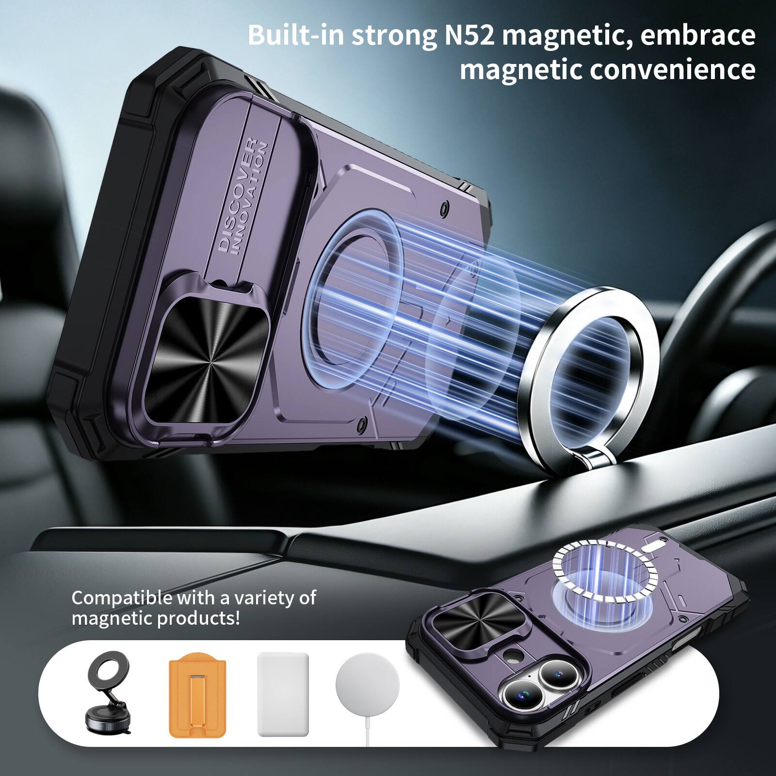 Built-in strong N52 magnetic, embrace magnetic convenience

Compatible with a variety of magnetic products!