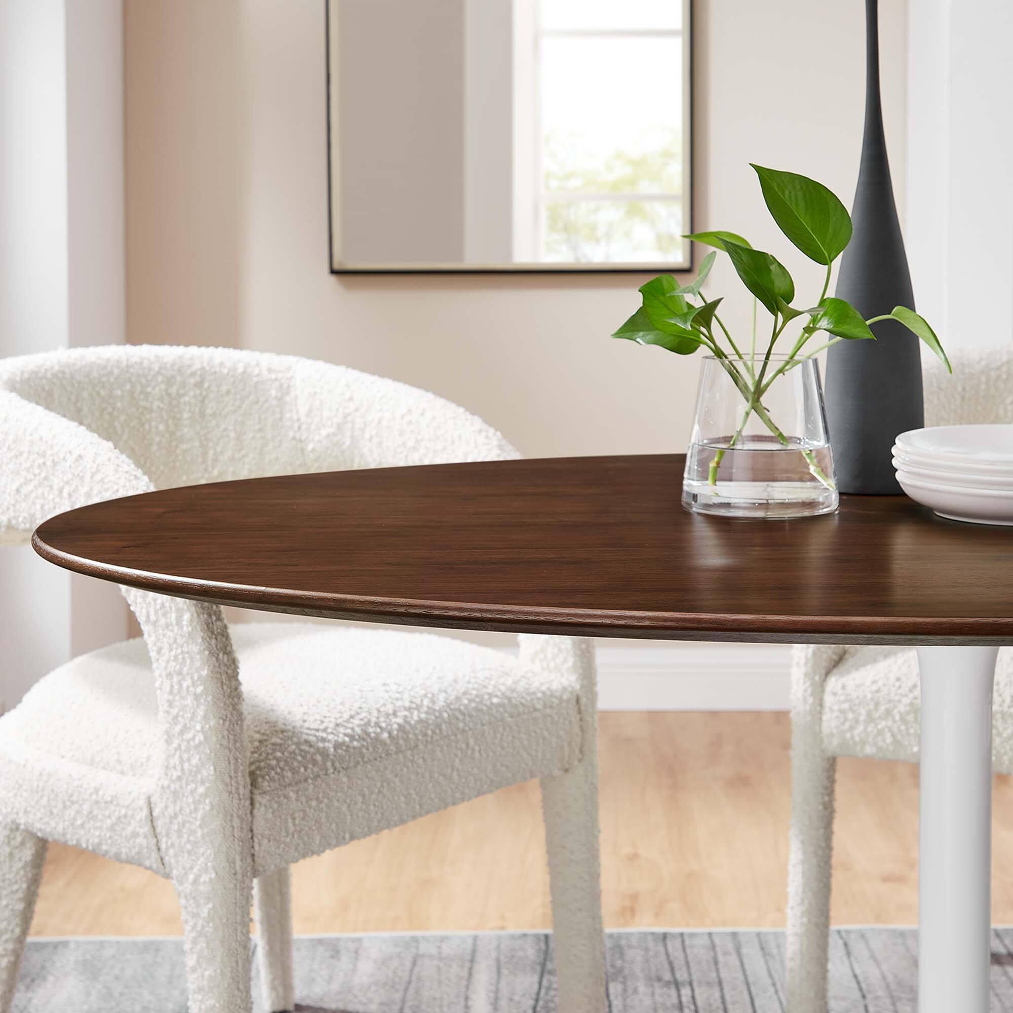 Alt View 6. Modway - Lippa 60" Oval Wood Dining Table by Modway - Walnut.