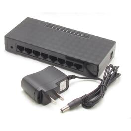 Stock Preferred - 10/100 Mbps 8-Port Fast Ethernet LAN Desktop RJ45 Network Switch Hub - Black