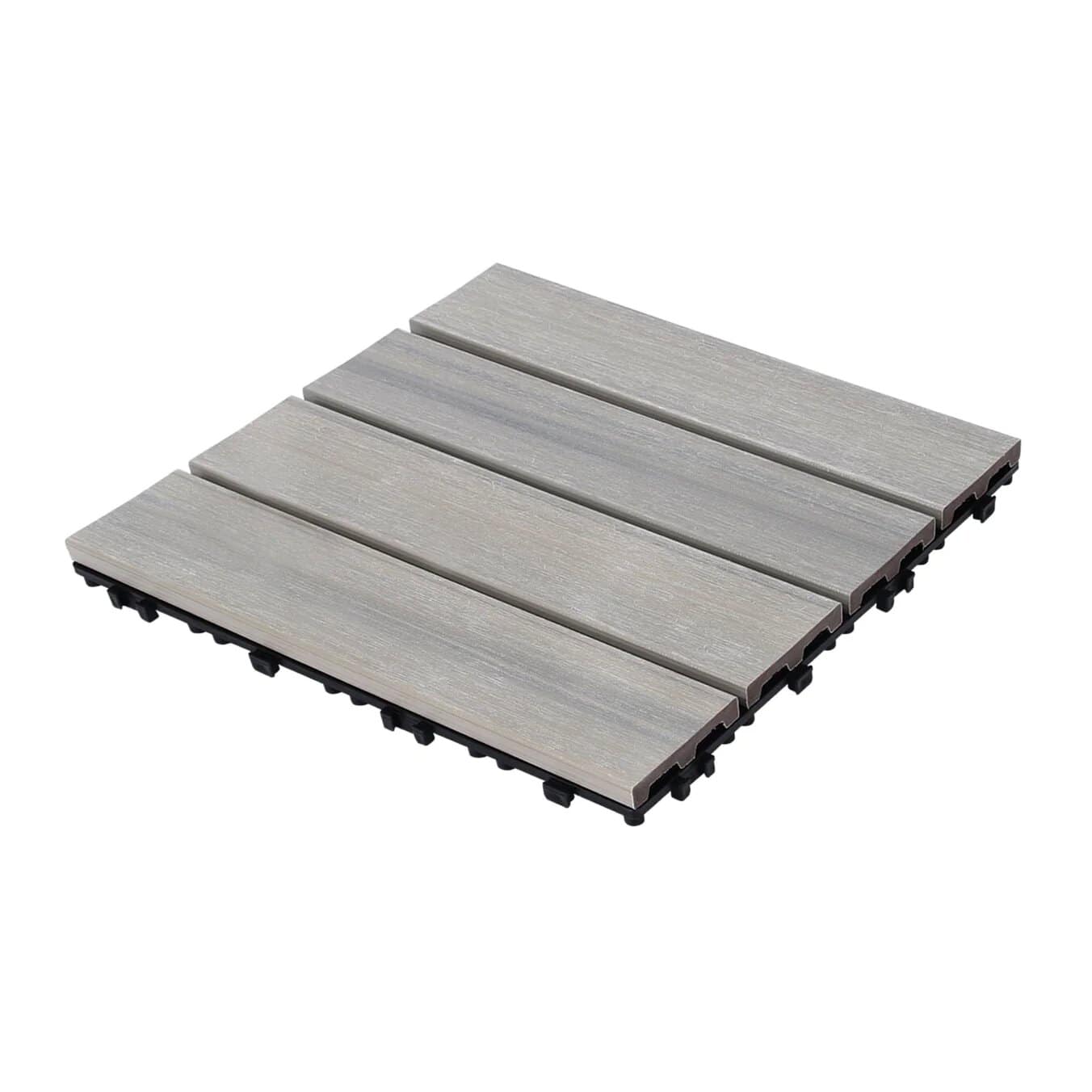 APRILSOUL - 22pcs 12in WPC Interlocking Deck Tiles Water Resistant SKYGREY - Gray