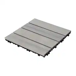 APRILSOUL - 22pcs 12in WPC Interlocking Deck Tiles Water Resistant SKYGREY - Gray