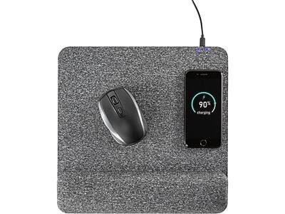 Alt View 3. Allsop - PowerTrack Plush Foam Non-Skid Wireless Charging Mouse Pad, Gray - Gray.