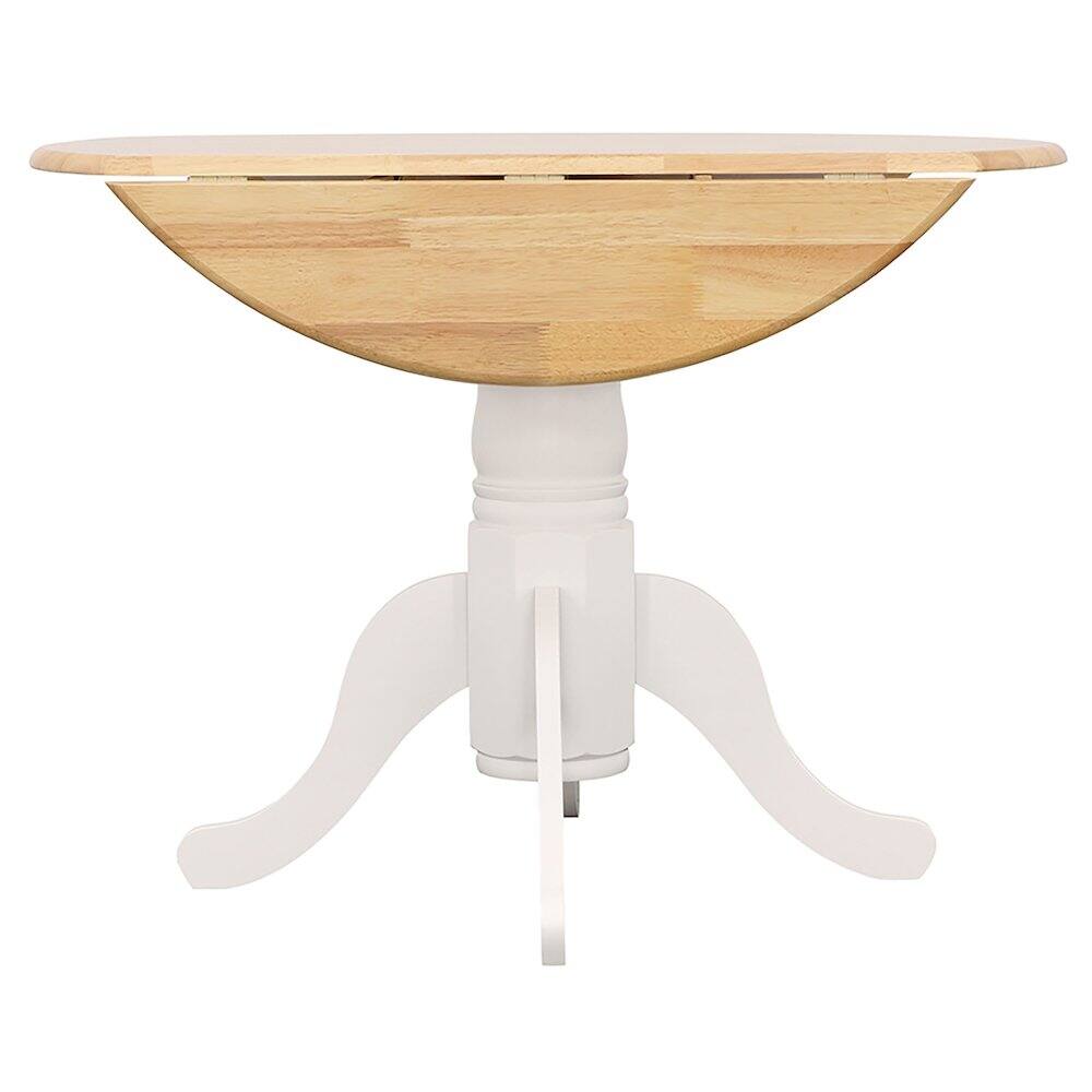 Alt View 4. Coaster Co. of America - Allison Round 40-inch Drop Leaf Extension Dining Table White - White.