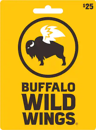 Front. Buffalo Wild Wings - $25 Gift Card.