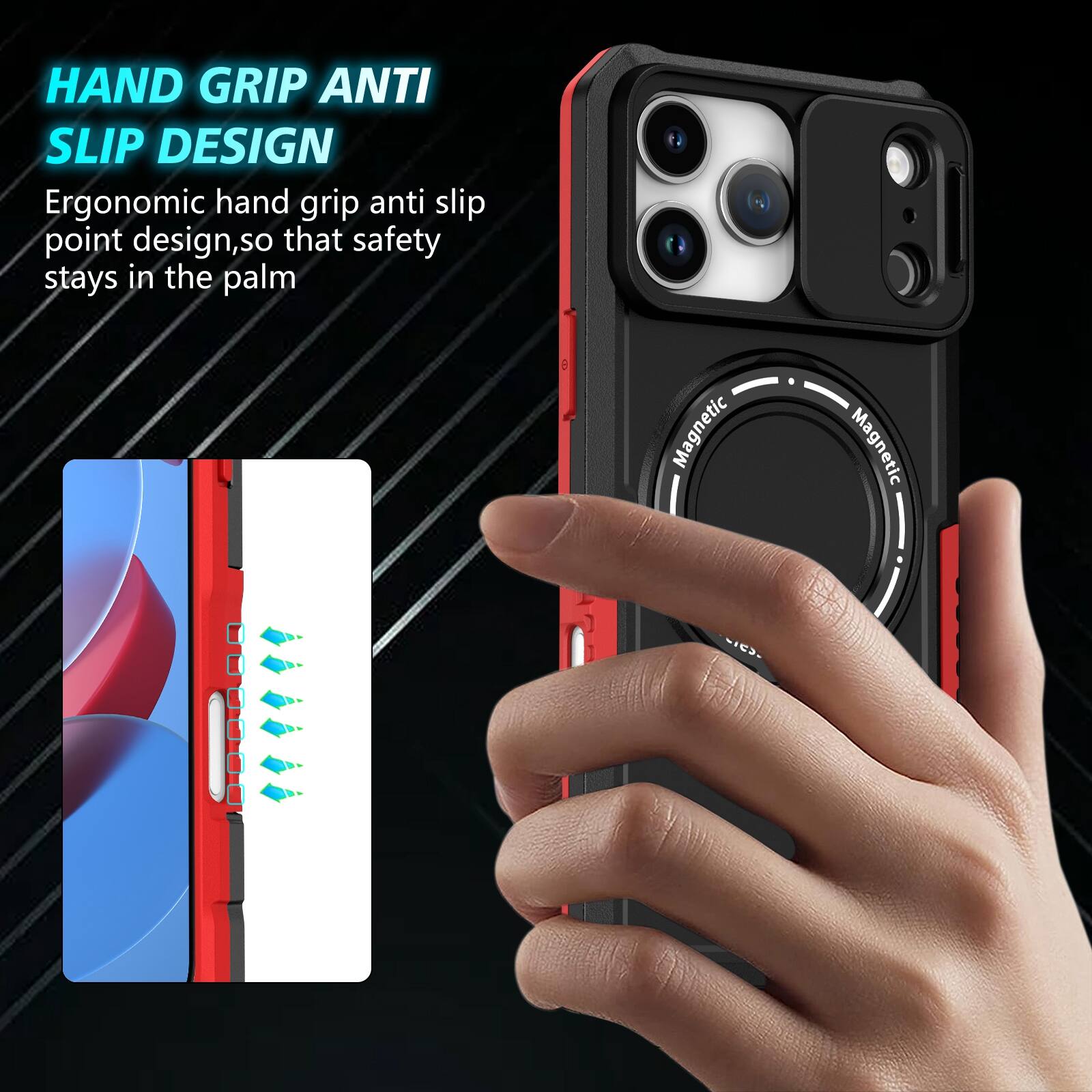 HAND GRIP ANTI SLIP DESIGN

Ergonomic hand grip anti slip point design, so that safety stays in the palm

Magnetic