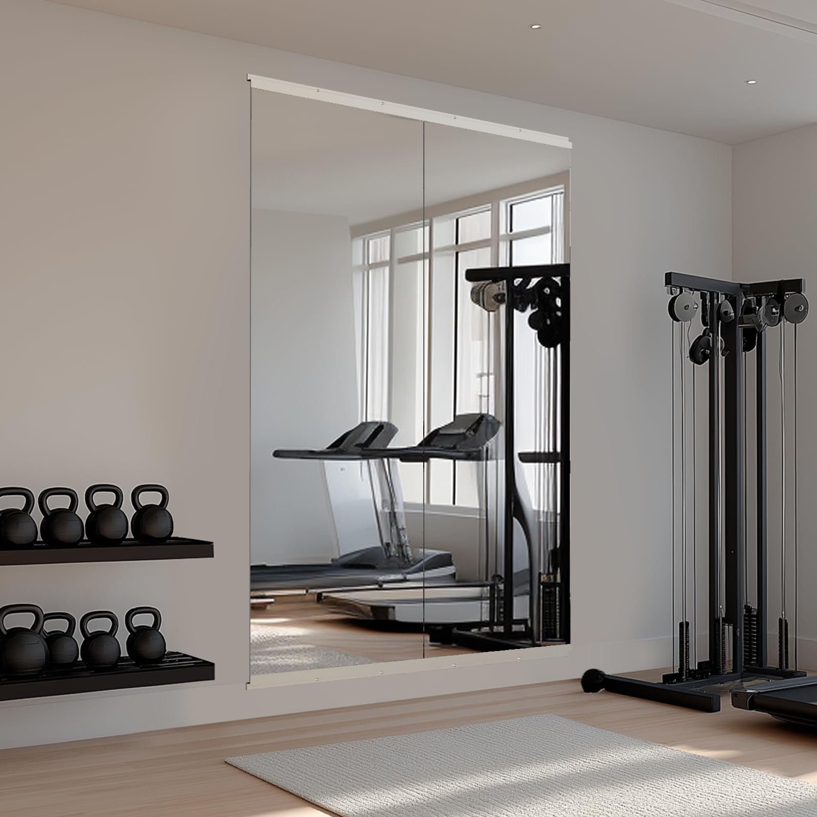 Comfort Essence - 56''x16'' each - Gym Mirror Tempered Glass Frameless Full Body For Home Yoga Studios Dance Rooms Garage Gyms - 56''X22'' -2pcs
