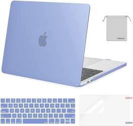 mosiso - MacBook Pro 13" hard shell case with keyboard skins, screen protector and storage bag - Serenity Blue