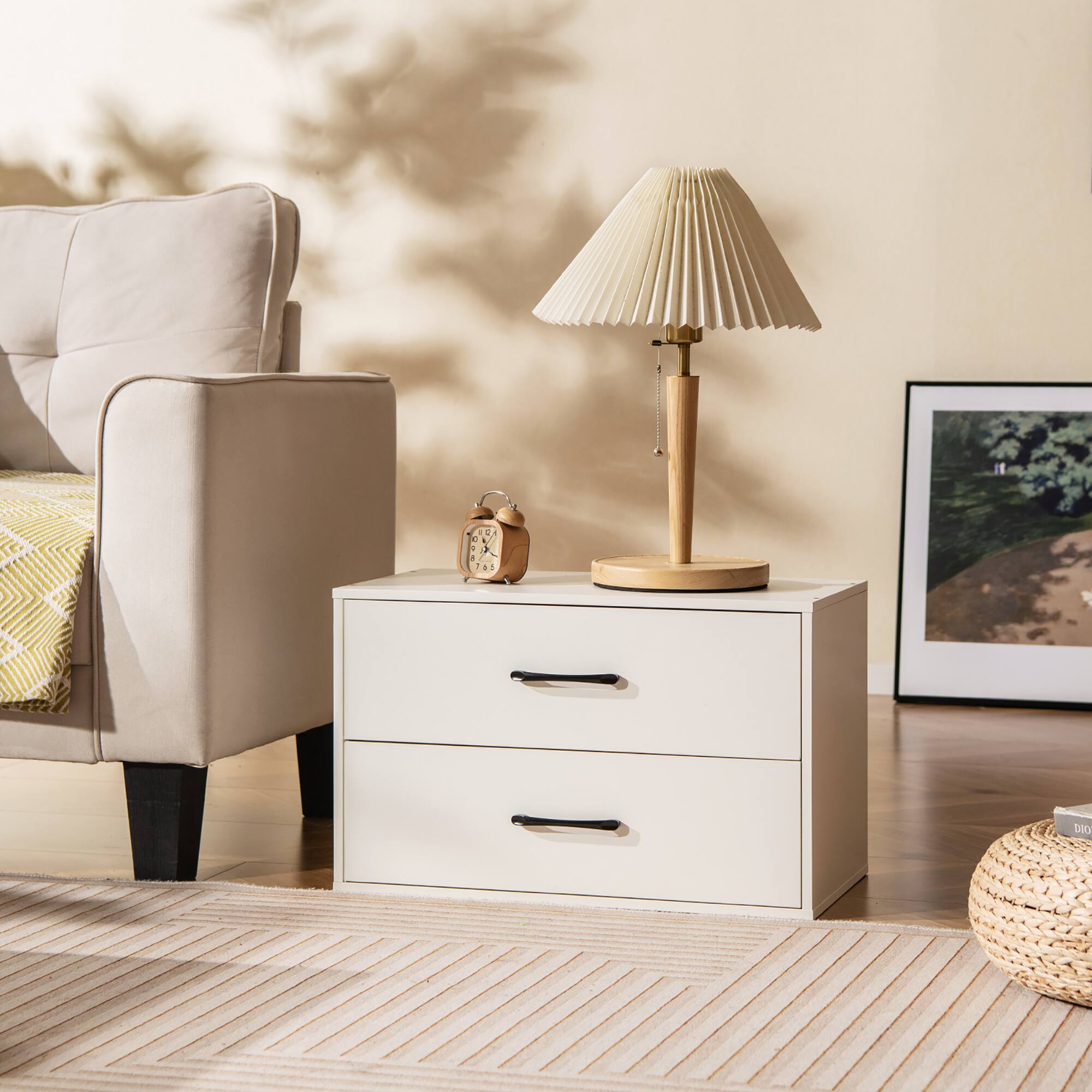 Alt View 3. Gymax - Gymax Stackable 2-Drawer Dresser Multi-Purpose Wooden Storage Cube Dresser White - White.