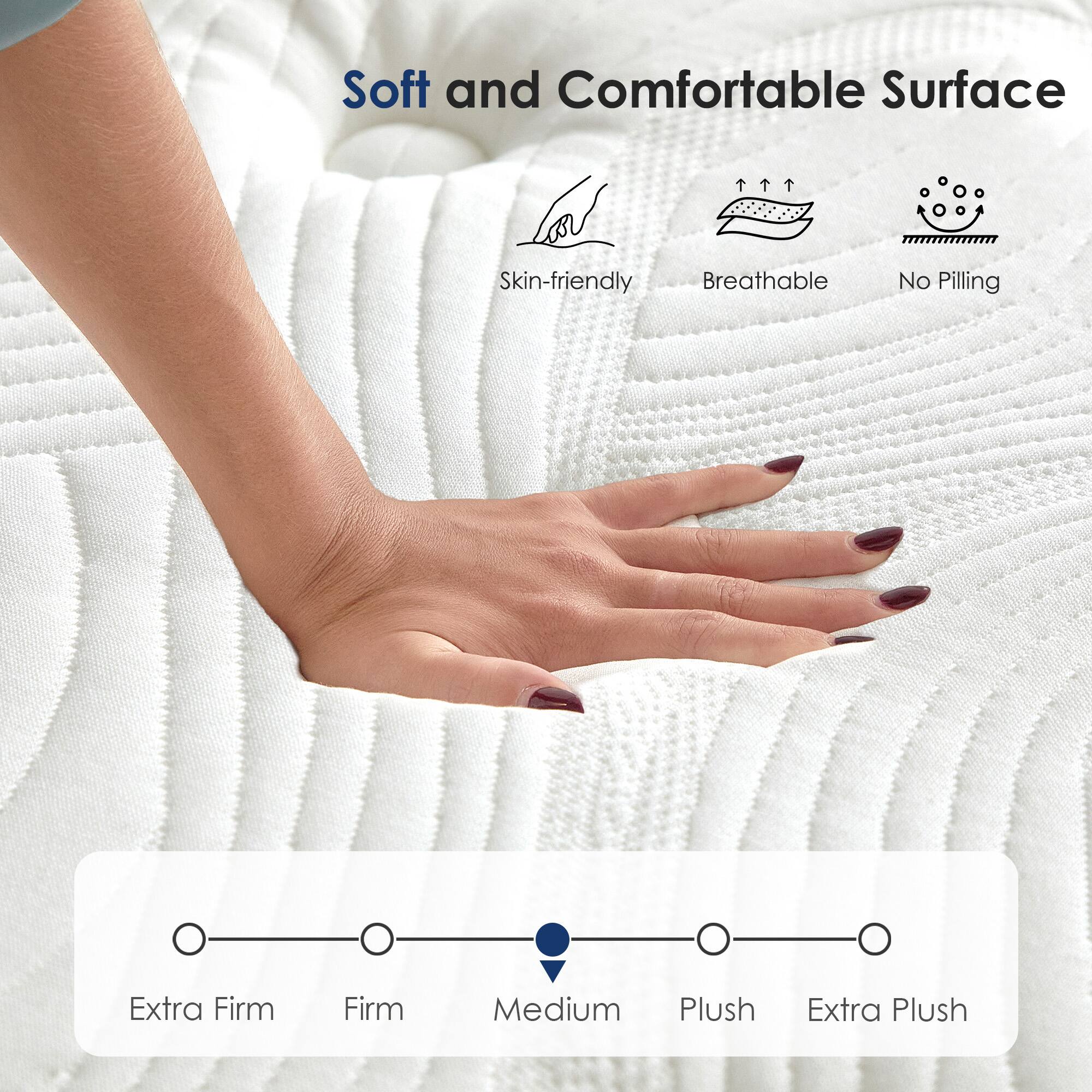 Soft and Comfortable Surface

- Skin-friendly
- Breathable
- No Pilling

Extra Firm | Firm | Medium | Plush | Extra Plush
