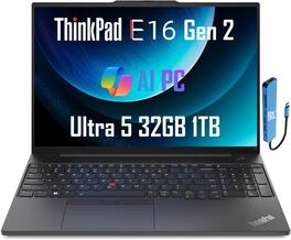 Lenovo - ThinkPad E16 Gen2 16" WUXGA Laptop - Intel Core Ultra 5 with 32GB Memory - 1TB SSD - Windows 11 Pro - Black