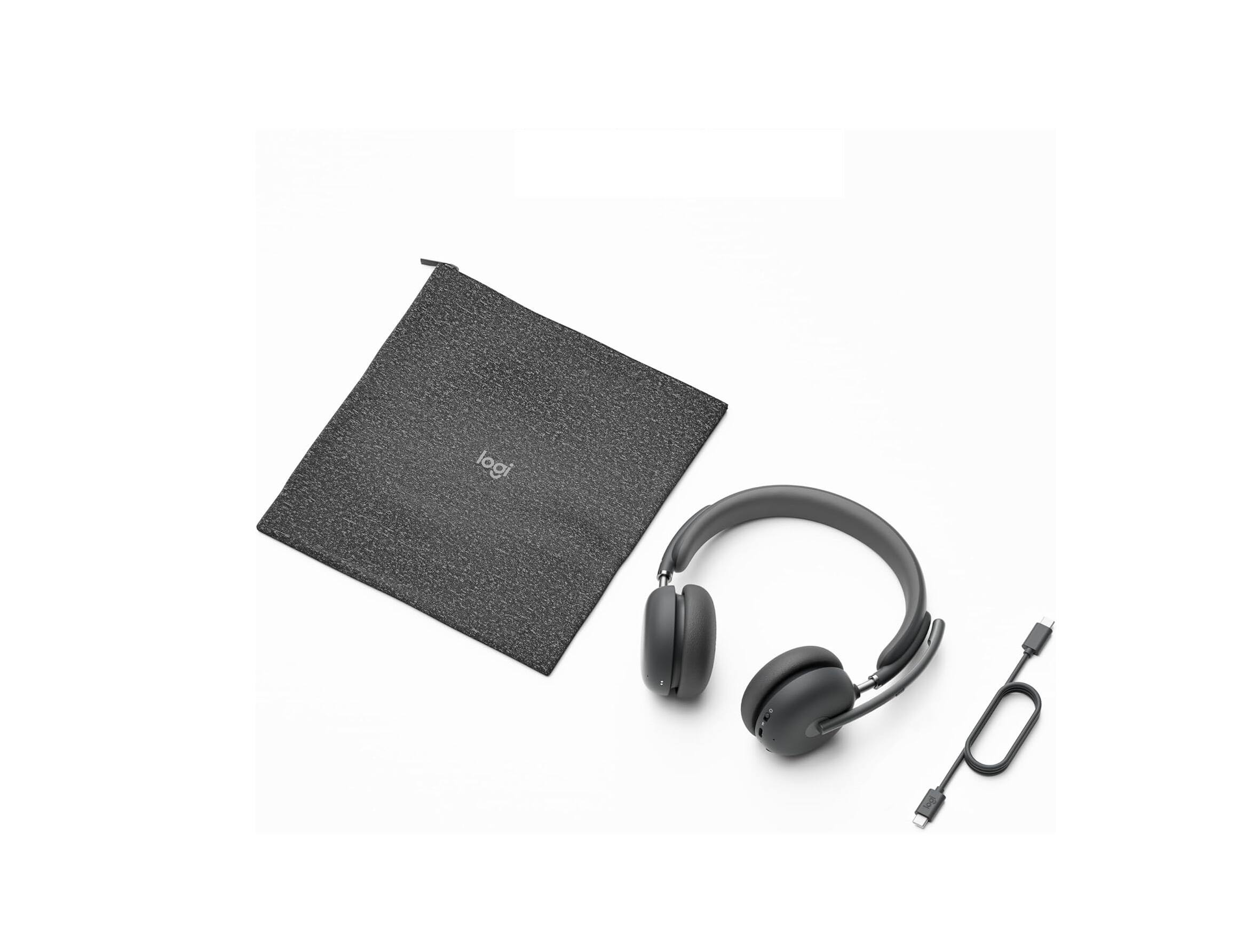 Alt View 2. Logitech - Logitech Zone Wireless Bluetooth Over-the-Ear 2 Headset Teams Version with Receiver - Graphite.