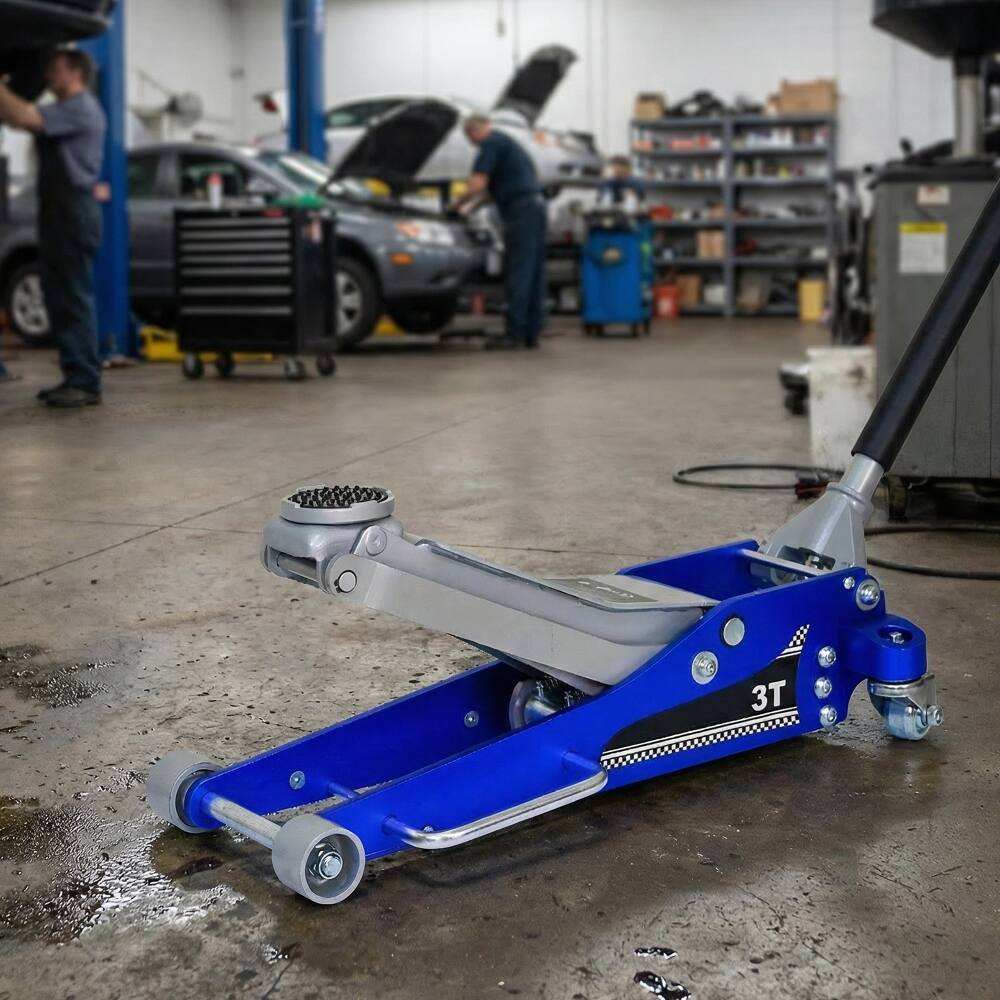 Alt View 8. Ropilly - Ropilly 3 Ton Aluminum Iron Floor Jack Hydraulic Trolley Service Jack 6600 lb Dual Pump SUV Car Jack Blue/Silver.