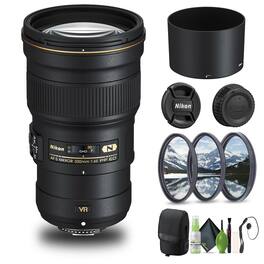 Nikon - AF-S NIKKOR 300mm f/4E PF ED VR Lens (2223) + Filter Kit + Cap Keeper - Bundle - Black