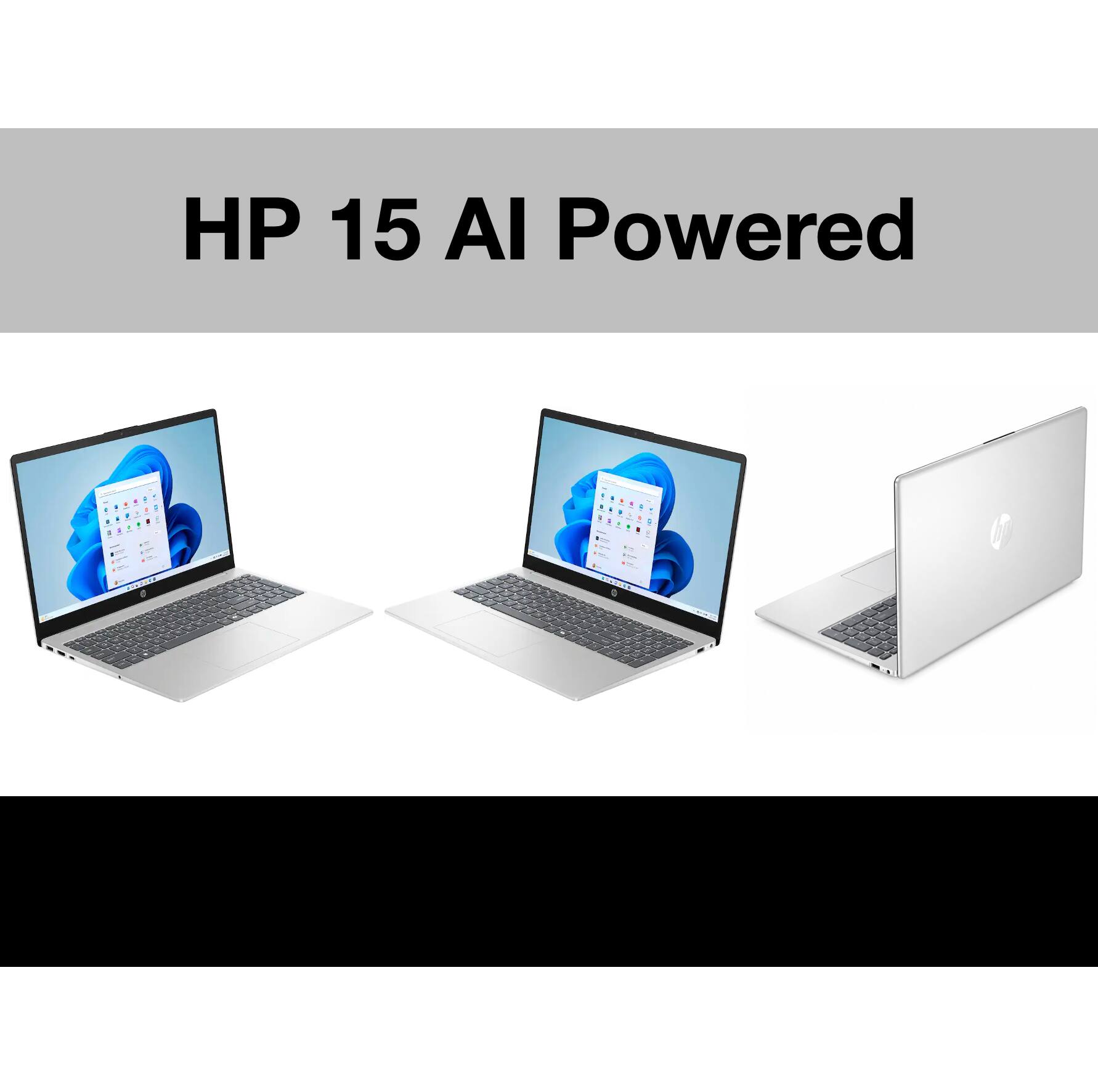 Alt View 1. HP - 15 Laptop 15.6 FHD Display (Core 7 150U, 16GB, 512GB SSD, Intel Iris Xe, Win 11 Home) w/Dockztorm Wireless Mouse - Natural Silver.