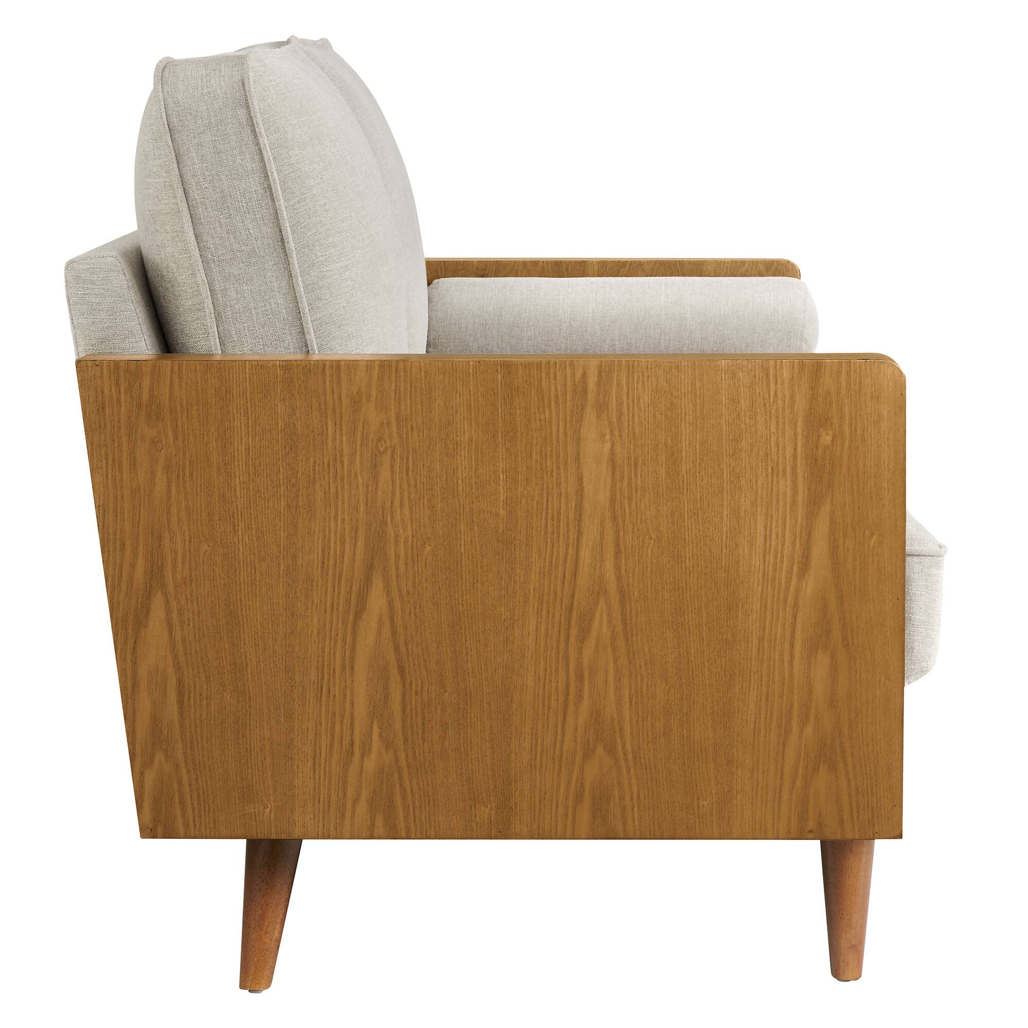 Alt View 2. Modway - Kellan Loveseat - Walnut Heathered Weave Ivory.