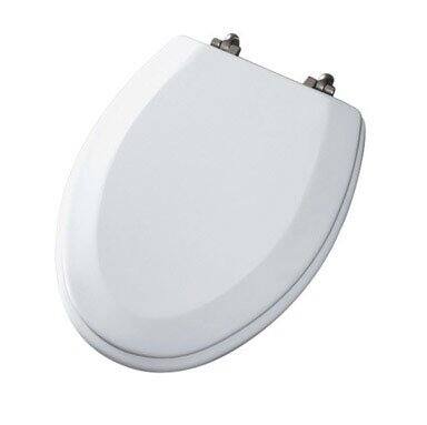 Front. Amber Sporting Goods - Mayfair Elongated White Molded Wood Toilet Seat - White.