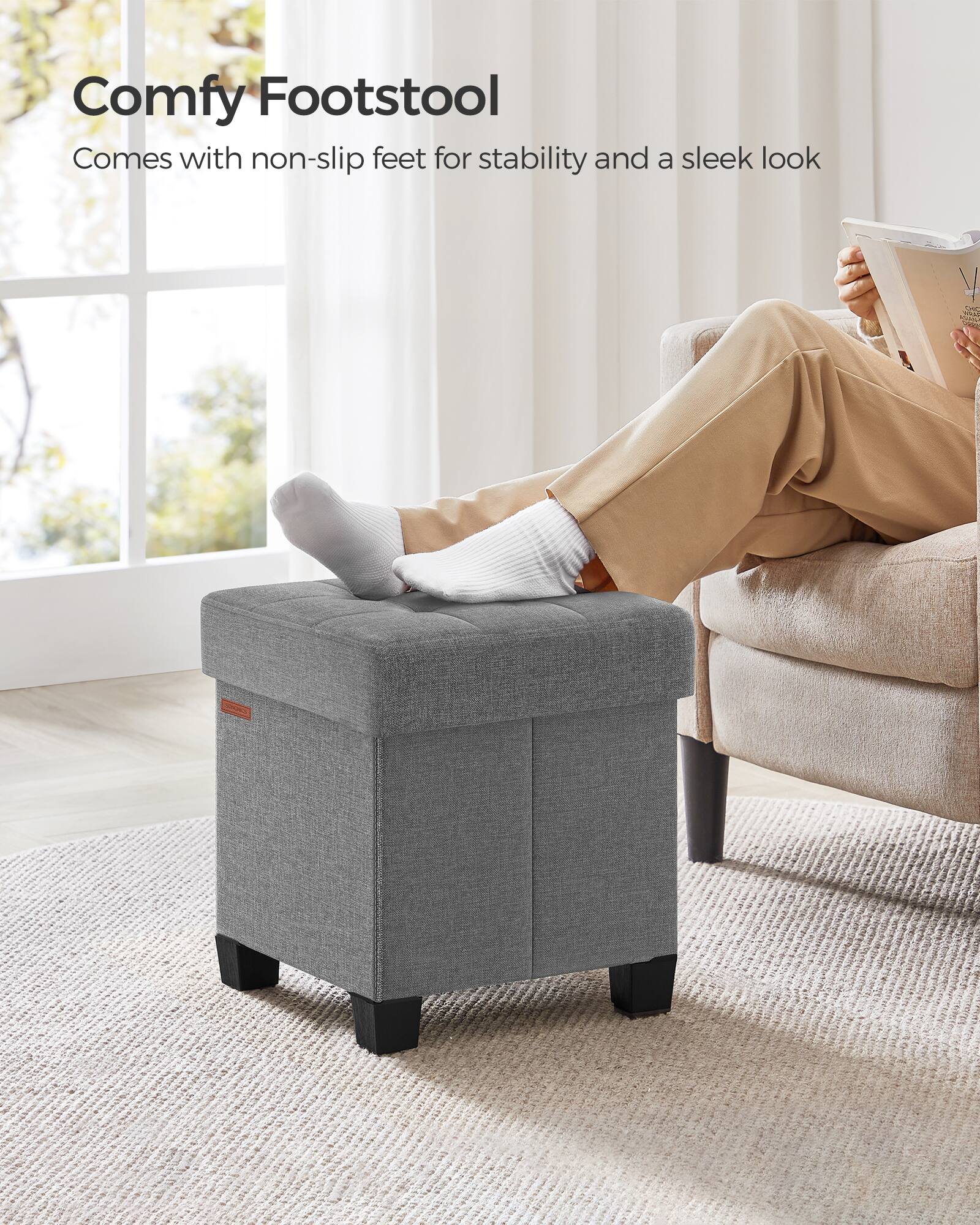 Comfy Footstool  
Comes with non-slip feet for stability and a sleek look