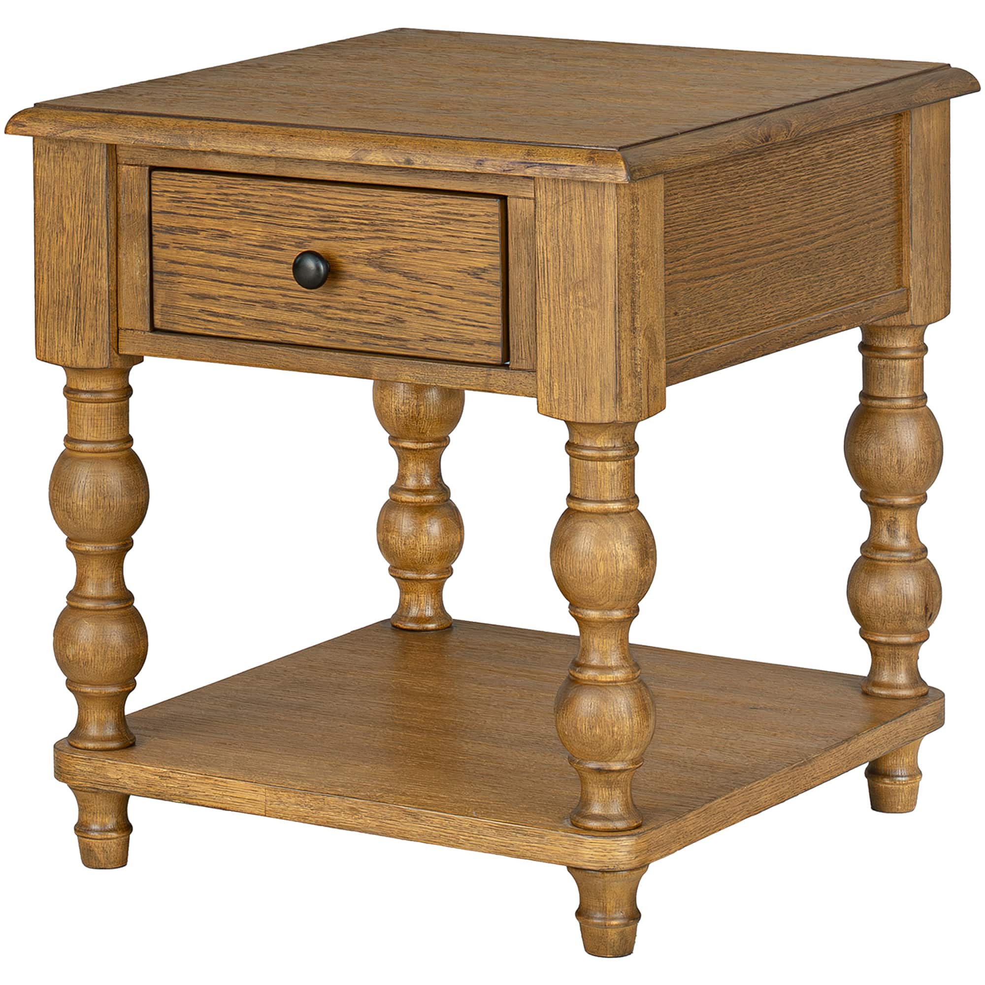 ROME + OAK - Stratford Square Wood Coffee Table with Drawers - Natural Oak