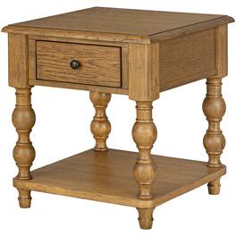 ROME + OAK - Stratford Square Wood Coffee Table with Drawers - Natural Oak