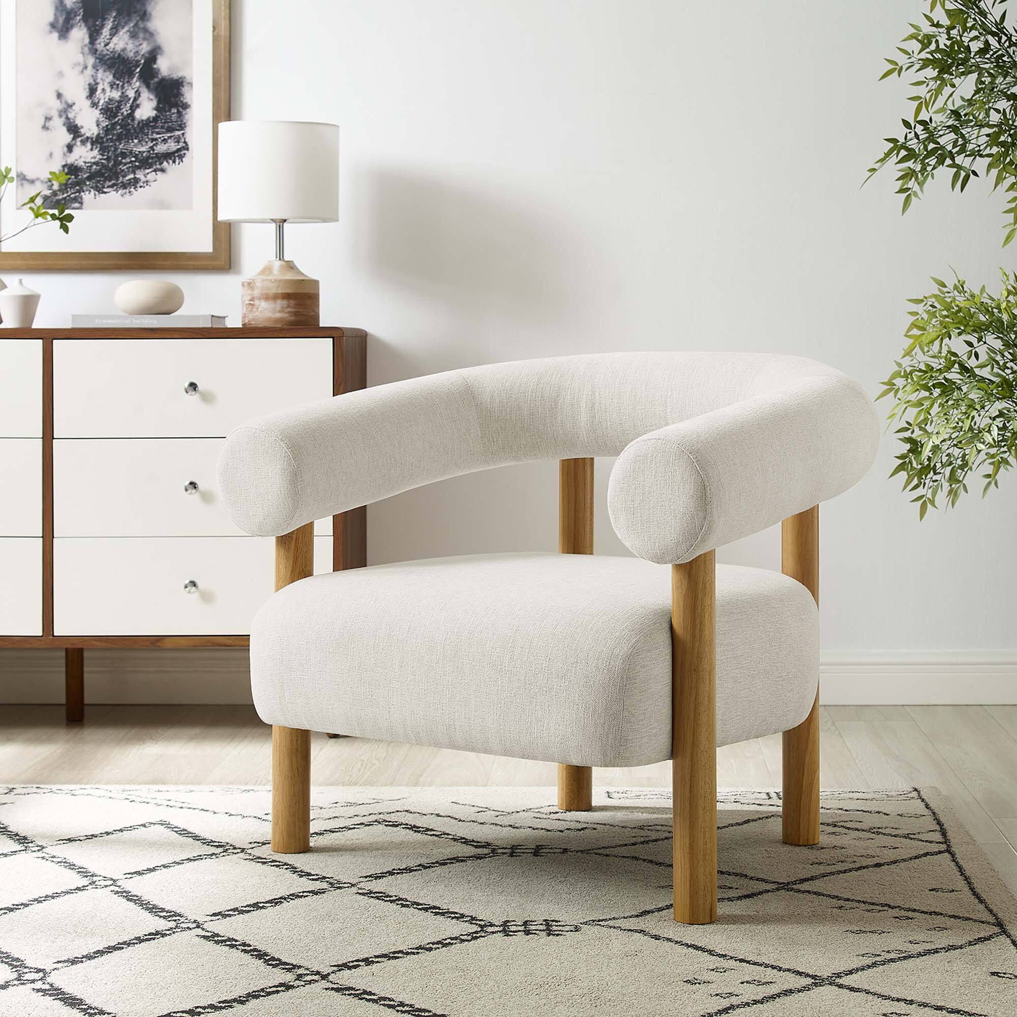 Alt View 4. Modway - Sable Upholstered Fabric Armchair by Modway - Brown.