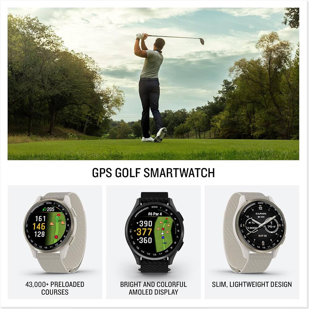 Garmin Approach S50 Advanced Golf GPS Smartwatch with Nylon