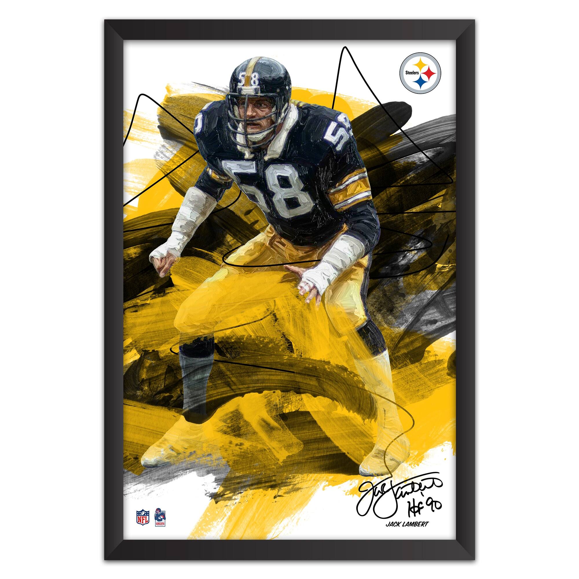 Jack Lambert Pittsburgh Steelers 14" x 20" Brush Stroke Player Framed Art Print
