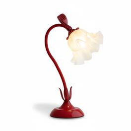 FINEAK - Flower Table Lamp - 3-Color LED Night Light, Kawaii Decor - Red