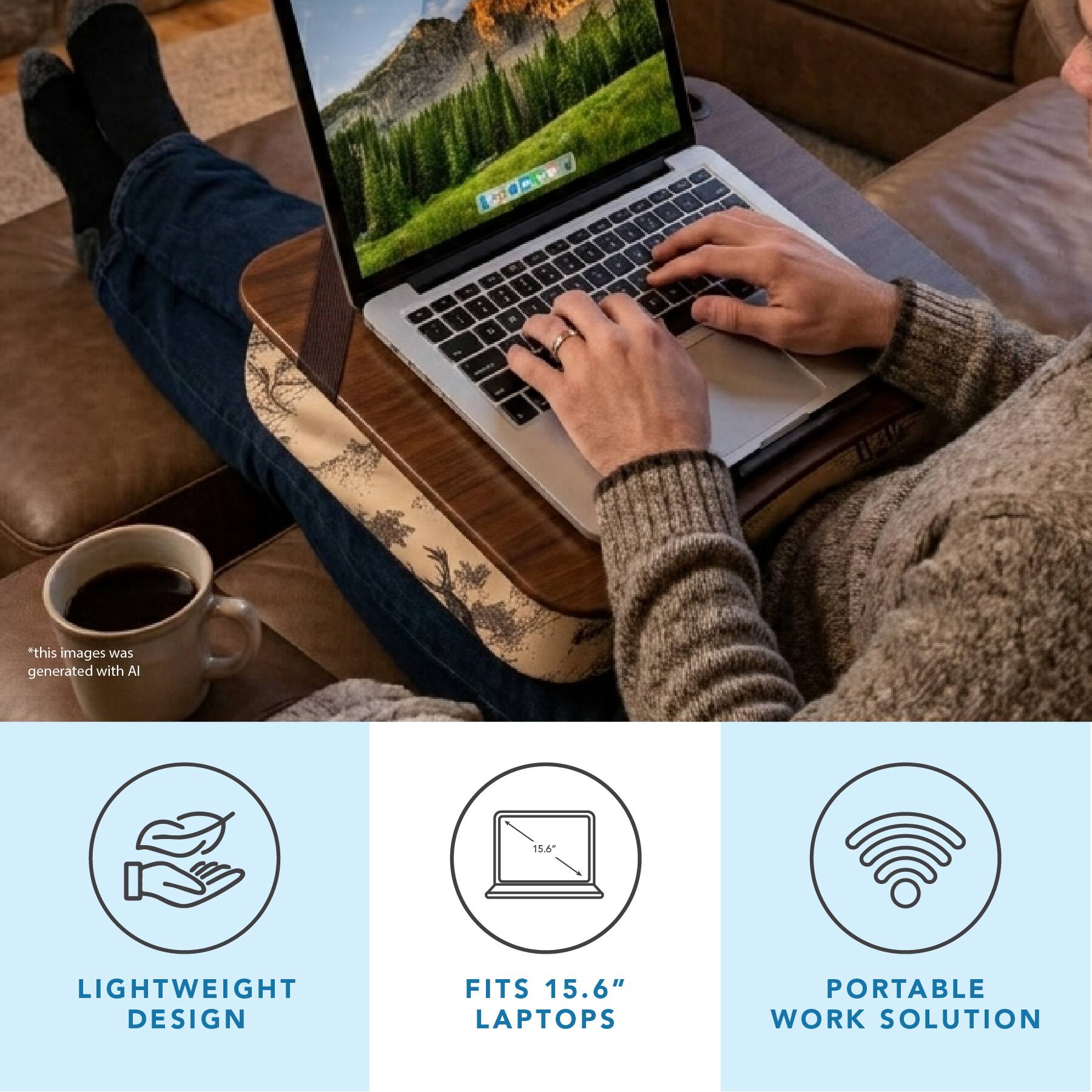 1. F
2. $
3. :
4. I
5. "this images was generated with AI
6. 15.6"
7. LIGHTWEIGHT DESIGN
8. FITS 15.6" LAPTOPS
9. PORTABLE WORK SOLUTION