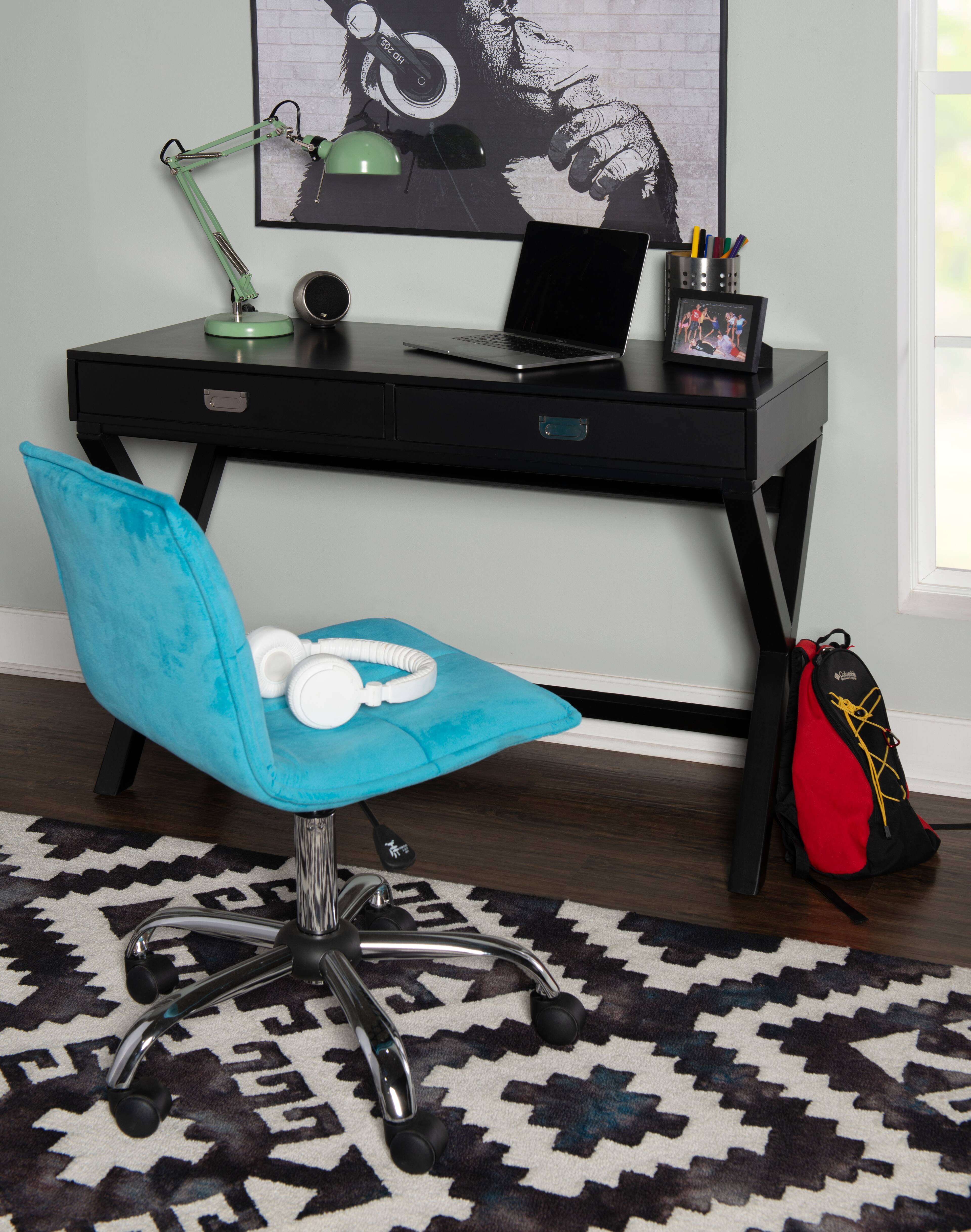 Alt View 16. Linon Home Décor - Penrose Two-Drawer Campaign-Style Writing Desk - Black.